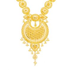 Our 22K Yellow Gold Chandbali Jewelry Set uses exquisite filigree work and delicate beading to create the chic design. Features• 22k yellow gold• Filigree• BeadingVirani Jewelers bridal jewelry made from 22k gold brings together the beauty and significance of Indian culture and traditions. Find more beautiful 22k gold Indian bridal jewelry like this beaded gold jewelry set on our website.Specifications:• Minimum Necklace Width - 2 millimeters• Maximum Necklace Width - 45 millimeters• Necklace Le Gold Bridal Necklace With Cutdana For Eid, Gold Bridal Necklace With Intricate Design For Eid, Yellow Gold Bridal Necklace With Meenakari, Traditional Yellow Jewelry With Intricate Design, Traditional Yellow Necklace With Intricate Design, Traditional Chandbali Bridal Necklace With Filigree, Yellow Gold Round Bridal Necklace With Meenakari, Eid Bridal Necklace With Intricate Design, Yellow Temple Jewelry With Filigree