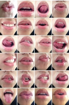 many images of different lips with white teeth