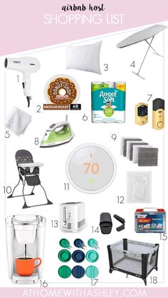 the ultimate shopping list for mom's day at home with lots of items on it