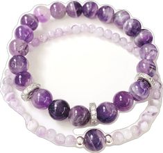 Amethyst Beaded Bracelets With Round Beads, Adjustable Purple Bracelets With Stones, Adjustable Purple Bracelet With Stones, Adjustable Purple Crystal Bracelet, Adjustable Purple Beaded Stone Bracelets, Adjustable Purple Beaded Bracelets With Stones, Adjustable Purple Crystal Bracelet With Stones, Bracelets Purple, Purple Beaded Bracelets