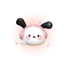 an animal with headphones floating in the air