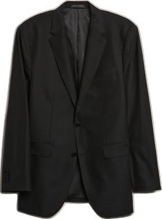 Black Wool Sport Coat With Pressed Crease, Classic Wool Blazer For Business Trips, Classic Black Tweed Jacket For Business, Timeless Black Wool Blazer, Classic Tailored Black Tweed Jacket, Classic Suits In Suiting Fabric For Fall, Black Wool Sport Coat With Suit Collar, Classic Single Breasted Blazer For Business Trips, Fall Suits With Pressed Crease