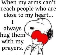 a cartoon character holding a heart with the caption saying, when my arms can't reach people who are close to my heart i always hug them with my