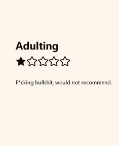 an ad with five stars and the words adulting