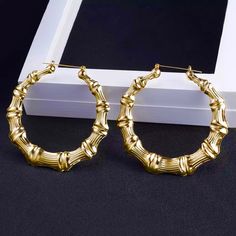 Beautiful Bamboo Hoops -Stainless Steel Hypoallergenic -Lightweight Choose from large & medium hoops large hoops - 4” X 3.5” medium hoops -3” X 2.75” Bamboo Hoop Earrings, Large Hoop Earrings, Gold Hoop, Statement Earrings, Gold Bracelet, Hoop Earrings, Silver, Gold