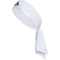 a white headband with a black stripe on the side and a bow at the top