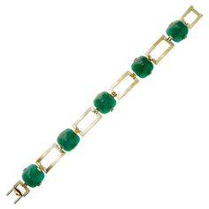 Formal Green Onyx Gemstone Jewelry, Green Cabochon Bracelet For Formal Occasions, Green Cabochon Bracelets For Formal Occasions, Classic Jade Bracelets For Formal Occasions, Elegant Green Cabochon Bracelets, Formal Green Cabochon Bracelets, Formal Green Cabochon Bracelet, Formal Green Bracelets With 17 Jewels, Formal Yellow Gold Jade Bracelets