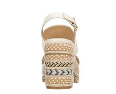 Limelight Katama Women's Platform Sandal Unplug in style with the Katama women's platform Sandal from Limelight. With a canvas upper featuring an mulit-colored jute-wrapped platform midsole, this slingback Shoe is perfect for summer. The footbed soothes, while the block heel provides amazing lift. Canvas upper Buckle slingback strap Lightly Padded footbed Jute-wrapped platform 3 3/4" block heel Beige Fabric Sandals For Summer, Beige Fabric Sandals For Vacation, White Fabric Sandals For Vacation, White Woven Sandals For Vacation, Beige Fabric Wedge Sandals For Summer, Beige Fabric Open Toe Sandals, White Woven Sandals For Spring, Fabric Platform Sandals For The Beach, White Woven Open Toe Sandals