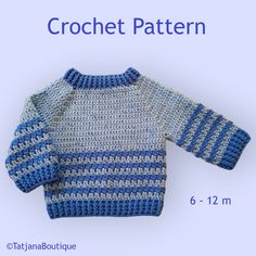 a crochet sweater pattern for babies and toddlers, with the measurements shown