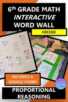 the 6th grade math interactive word wall is available for pre - school students to use