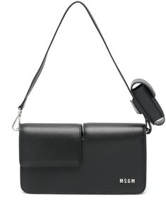 black calf leather faux leather adjustable shoulder strap detachable coin purse silver-tone logo lettering main compartment internal patch pocket debossed internal logo double foldover top with magnetic fastening This piece comes complete with a protective dust bag. Letter Logo, Patch Pocket, Calf Leather, Coin Purse, Fashion Branding, Bag Accessories, Dust Bag, Silver Tone, Shoulder Strap