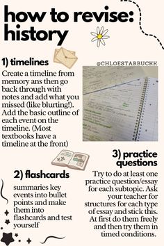 an info sheet describing how to revise history