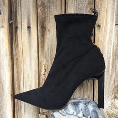 Schutz Benine Suede Boot In Black With Leopard Rareonly New Size 10 On Poshmark Super Cute Ultra Chic Sock Suede Bootie With Cool Leopard Print Calf Hair Trim On Back Heel Pointed Toe Side Zipper Closure Super Soft Stretch Suede Upper Leather Lining Leather Sole Rubber Heel Cap Leopard Print Calf Hair Heel Trim Triangle Heel Stiletto Heel Pairs Easily With Dresses, Pants And Jeans Approx Heel Nwt No Box Smoke And Pet Free Home Fitted Suede Booties For Fall, Winter Black Booties With Reinforced Heel, Black Pointed Toe Heels For Fall, Casual Black Heeled Boots With Pointed Toe, Black Block Heel For Fall, Black High Heel Boots For Fall, Black High Heeled Boots For Fall, Black Pointed Toe Heeled Boots For Fall, Winter Black Suede Booties