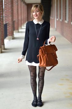 Tights Outfits, Look Formal, Scallop Hem, Miniskirt Outfits, Casual Work Outfits, Peter Pan Collar