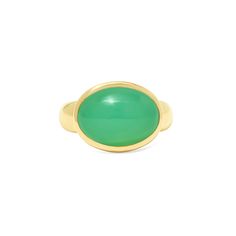 Elevate your style with the stunning Large Oval Cabochon Gumdrop Ring, a true statement piece crafted from luxurious 18K gold. This eye-catching ring features a magnificent 5.44-carat oval cabochon gemstone that radiates with vibrant color and unparalleled clarity.The smooth, polished surface of the cabochon is perfectly complemented by the rich, gleaming gold band, creating a harmonious blend of sophistication and bold elegance. The gumdrop setting adds a playful touch to this timeless design, Luxury Turquoise Cabochon Ring In Yellow Gold, Luxury Yellow Gold Turquoise Cabochon Ring, Elegant Oval Chrysoprase Rings, Modern Yellow Gold Emerald Cabochon Ring, Elegant Yellow Gold Turquoise Cabochon Ring, Classic Yellow Gold Turquoise Gemstone Ring, Yellow Gold Emerald Chrysoprase Cabochon Ring, Yellow Gold Rings With Chrysoprase Gemstone, Elegant Turquoise Chrysoprase Rings