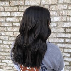 All Dark Hair, Dark Hair Solid Color, All Over Color Brunette Brown Hair, Cute Asian Haircuts For Women, Dark Brownish Black Hair, Dark Cool Tone Hair, Long Dark Hair With Dimension, Going Dark Hair, Dark Solid Hair Color