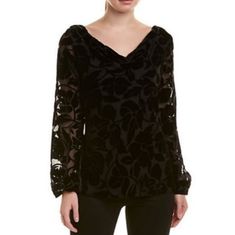 Pre-Loved Like New Condition! St. John S Black Floral Velvet Burnout Blouse Size L. Trendy, Dressy, Party, Sexy, Festival, Luxury, Fashion. Questions? Please Leave A Comment Below! Brand New $795 Size Large Black Velvet Cowl Neck With Jewel To Keep In Place Fully Lined Bodice Sheer Sleeves Silk, Viscose, Spandex Smoke/Pet Free #14 Tags: Zara, Princess Polly, Reformation, Revolve, Top Shop, House Of London, Lulus, Self Portrait, House Of Cb, Urban Outfitters, Free People, Anthropology, Misguided, Fashion Questions, Velvet Burnout, Sleeveless Knit Top, House Of Cb, Anthropology, Sheer Sleeves, Princess Polly, St John, Sale Design