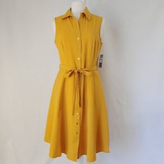 Reposhing This Item I Purchased From @Lizposh2020. Tag Removed, But Unworn And This Will Still Come With The Extra Button. Perfect Condition -- Apparently Mustard Is An "Aspirational" Color For Me... It's Better On Other People! Questions? Leave A Comment Below! Yellow Cotton Button-up Dress, Yellow Button-up Cotton Dress, Fitted Yellow Knee-length Shirt Dress, Yellow Daywear Dress With Button Closure, Yellow Button-up Dress For Daywear, Collared Yellow Dress For Work, Yellow Buttoned Knee-length Dress, Yellow Buttoned Dresses For Daywear, Yellow Knee-length Buttoned Dress