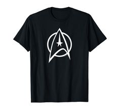 a black shirt with white star trek insignia on it