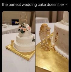 two pictures of wedding cakes with flowers on top and the same cake as shown above