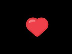 a red heart on a black background