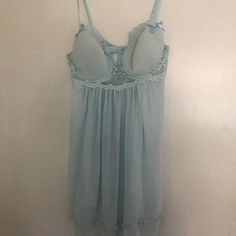 Let This Be Your Something Blue. Sheer Nightie With Pleated Bra Cup And Ruffle Hem. Panty Included. Feminine Blue Sleepwear For Pajama Party, Sheer Lace Sleepwear For Sleepover, Feminine Sheer Sleepwear For Bedtime, Sheer Blue Nightgown For Bedtime, Sheer Lace Sleepwear For Bedtime, Spring Sheer Sleepwear For Pajama Party, Sheer Spaghetti Strap Sleepwear For Bedtime, Sheer Lace Sleepwear, Feminine Sheer Sleepwear For Pajama Party