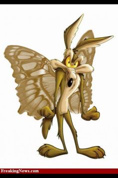 a cartoon character with an insect like body and large wings on it's head