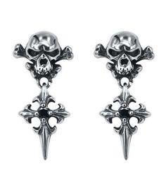 Pirate Skull Earrings Snake Piercing, Lucky Jewelry, Skull Lover, Gothic Earrings, Pirate Skull, Goth Jewelry, Punk Jewelry, Crystal Dangle Earrings, Gothic Punk