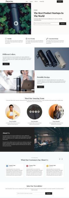 Profital Startup Landing Page Website Design Template Page Design