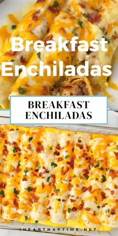 breakfast enchiladas with text overlay