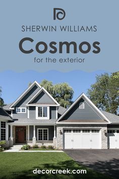 SW 6528 Cosmos for an Exterior Trim Color, Coordinating Colors, Paint Color, Sherwin Williams, Exterior Paint, Exterior Design, Cosmos, Color Splash, Paint Colors