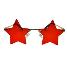 Unleash Your Star Power With Our Rimless Star Novelty Sunglasses. These Quirky Sunglasses Feature Star-Shaped Lenses And A Rimless Design, Perfect For Making A Statement. The Color Tinted Lenses Provide 100% Uv Protection, Making Them Both Stylish And Functional. Embrace Your Inner Star With These Fun Novelty Sunglasses! * Metal Frame * Star Shaped Rimless Lenses * Red Tinted Lenses * Adjustable Nose Pads * 100% Uva/Uvb Protection * Impact Resistant Polycarbonate Lenses * Free Microfiber Pouch F Novelty Sunglasses, Tinted Sunglasses, Colour Tint, Colored Sunglasses, Glasses Fashion, Star Shape, Eyewear Sunglasses, Uv Protection, Sunglasses Accessories