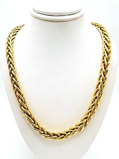 Beautiful Vintage 14K Yellow Gold Braided Wheat Chain Necklace A perfect gift for your loved one for any special occasion or holiday!  Total Chain Weight: 44.50g Chain Length: 15 inches  Chain Width: 6.97mm Chain Closure: Box Closure with 8 Figure Safety Item will be placed in a gift box. * Gold Wheat Chain Necklace, Floral Studs, 18k Yellow Gold Ring, Blue Zircon, Flower Earrings Studs, Lovely Earrings, Flower Studs, Yellow Gold Rings, Chain Lengths