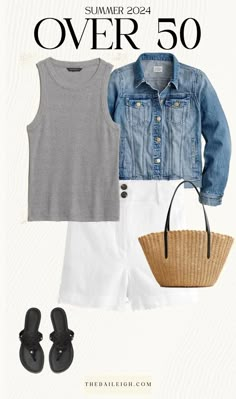 Shorts Outfits for Women Over 50 White On White Summer Outfit, Summer Vacation Outfits 2024, Summer Outfits Over 50 Casual, Classic Summer Capsule Wardrobe