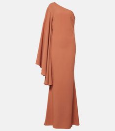 Sifnos one-shoulder crêpe cady gown in orange - Taller Marmo | Mytheresa Formal One-shoulder Gown With Draped Sleeves, Formal One Shoulder Gown With Draped Sleeves, One-shoulder Gown With Draped Sleeves, One Shoulder Pre-draped Formal Maxi Dress, One Shoulder Pre-draped Maxi Dress, Formal One-shoulder Pre-draped Maxi Dress, Formal One Shoulder Pre-draped Maxi Dress, Evening One-shoulder Maxi Dress With Draped Sleeves, One Shoulder Evening Dress With Draped Sleeves