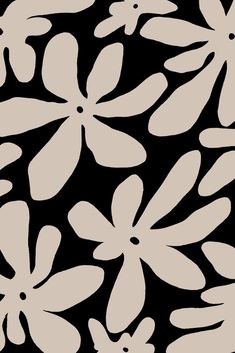 a black and white flower pattern with lots of petals