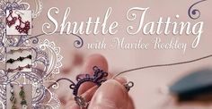 a person holding some beads and string in their hand with the words shuttle tatting on it