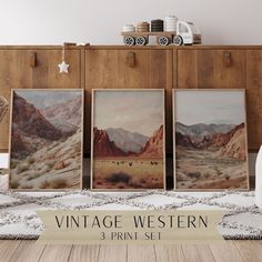 Vintage Western Wall Art Set Cowboy Nursery Western Nursery Rodeo Nursery Horse Country Vintage Nursery Nursery Art - Etsy Western Room Inspo Modern, Western Modern Nursery, Western Style Bedroom Decor, Minimalistic Western Decor, Western Chic House, Vintage Western Decor Bohemian, Western Home Interior Design, Funky Western Art, Vintage Western Wall Art