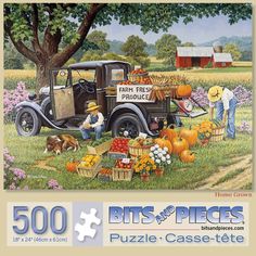 PRICES MAY VARY. Home Grown is a 500 piece jigsaw puzzle designed by John Sloane. Our Jigsaw Puzzles are made with recycled cardboard. Die-cut puzzle pieces are easy to handle - and no two are alike. Our 1000 Piece Puzzles are exciting and challenging to put together. Bits And Pieces exceptional jigsaw collection provides original and intriguing gifts for any interest, age or ability. Puzzle Size is 18"X24" when completed. Home Grown is a 500 piece jigsaw puzzle designed by John Sloane. It measu Fall On The Farm, 300 Pieces Jigsaw Puzzle, New England Fall, Puzzle For Adults, 500 Piece Jigsaw Puzzles, Home Grown, 500 Piece Puzzles, Bits And Pieces, Puzzle Design