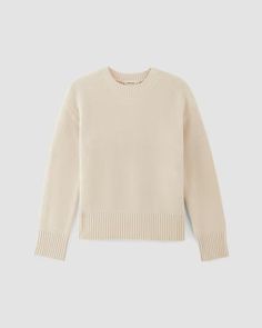 The Cotton Honeycomb Square Crew Canvas – Everlane Cropped Boxy Sweater With Ribbed Cuffs And Crew Neck, Everyday Boxy Fit Crew Sweater, Modern Crew Neck Sweater For Everyday, Everlane Casual Long Sleeve Sweater, Picnic Dress, Cashmere Wrap, Soft Cardigan, Women Wedding Guest Dresses, Wrap Sweater