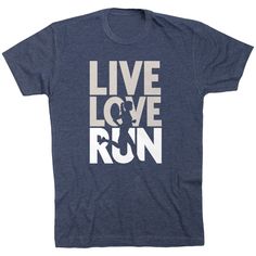 Show off your love for running in our short sleeve tee with our exclusive live love run silhouette design, any runner would love this as a gift.  The soft and comfortable T-Shirt has a relaxed, unisex cut and looks great when paired with any bottoms of choice, whether they are athletic wear or everyday wear. Short Sleeve Running T-shirt With Logo Print, Short Sleeve Letter Print T-shirt For Marathon, Running Apparel, Run Like A Girl, Love Run, Running Gifts, Running Short, Girl Running, Running Shirts