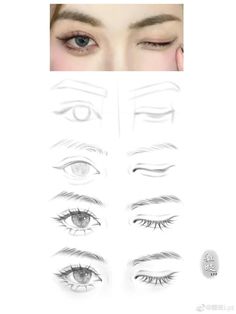 the different types of eyes are shown in this drawing lesson, which shows how to draw an