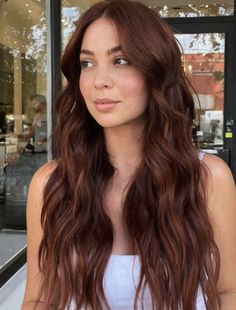 A Burn Brown Hair, Auburn Brown Hair Fair Skin, Redhead To Brunette, Fall Hair Short Brunette, Auburn Hair Color Hazel Eyes, Rust Brown Hair Color, Dark Brown To Chestnut Brown, Red Tint Brunette Hair, Auburn Hair Color On Olive Skin