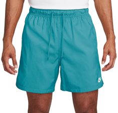 Looking for sporty shorts that are as comfortable as they are versatile? Pull on a pair of Nike Men’s Club 6” Woven Flow Shorts and take on the day with confidence. Mesh lining keeps the air flowing so you stay cool, while the relaxed fit through the seat and thighs prevents the shorts from feeling restrictive. Taking a few items with you? Hand pockets combine with a hook-and-loop closure back pocket to ensure plenty of storage. The soft elastic waistband and external drawcord secure your fit, a Nike Sportswear Shorts For Outdoor Activities, Casual Swim Trunks For Spring Sports, Casual Spring Sports Swim Trunks, Casual Spring Swim Trunks, Casual Green Swim Trunks For Workout, Casual Short Swim Trunks For Sports, Nike Shorts For Summer Outdoor Activities, Nike Swim Trunks For Spring Sports, Nike Short Swim Trunks For Sports