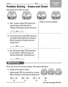 worksheet for problem solves and check on the subject in this text book