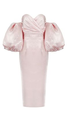 Romantic yet dramatic is how we love to describe. It is cut from a lustrous luxurious heavyweight duchess satin and cleverly panelled to create that perfect liquid hourglass shape. The oversized ruffles to the shoulders add drama yet it sits sexily in an off-shoulder cut. Made from double duchess satin. Fully lined. Stretch Factor: 1/3 Shop more Bodycon dresses here Dress Length: Approx 60cm Materials: Double Duchess Satin (100% Satin) Lining (95% Polyester. 5% Elastane) Lining (97% Polyester... Stylish Midi Dress, Duchess Satin, Pink Prom Dress, Lantern Sleeve Dress, Pink Prom, Strapless Midi Dress, Christmas Party Dress, Satin Midi Dress, Puffed Sleeves Dress