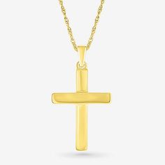 Jewelry Closure: Spring Ring ClaspLink Construction: SolidShape: CrossMetal Color: YellowChain Length: 18 InchChain Width: .6 MillimetersPendant Length: 24.9mmPendant Width: 13.2mmChain Construction: RopeCare: Wipe CleanMetal: 10k GoldNecklace Type: Pendant NecklacesCountry of Origin: Imported Yellow Gold Cross Pendant Jewelry For Anniversary, Gold Diamond Cut Cross Pendant Jewelry, Classic Formal Cross Necklace, Gold Cross Jewelry With Polished Finish, Gold Cross Jewelry For Anniversary, Polished Yellow Gold Cross Jewelry, Yellow Gold Cross Jewelry For Anniversary, Classic Yellow Gold Cross Pendant Jewelry, Classic Gold Cross Necklace For Formal Occasion