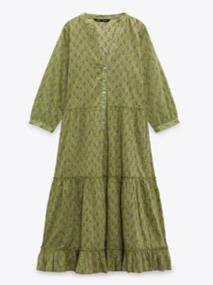 We love the long sleeves, button front, v neck and tiered ruffle detail of this dress. True to size fit. FINAL SALE Dress Accessories, Green Dress, Final Sale, Long Sleeves, V Neck, Boutique, Womens Dresses, Long Sleeve, Green