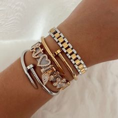 Build Your Own Gold & Rose Charm Bracelet | Handmade Jewelry | Cara O Sello Charm Bracelet Gold, Bracelet Stacks, Trending Bracelets, Rose Bracelet, Trending Necklaces, Bar Bracelet, Gold Charms, December 26th, Charms Bracelet