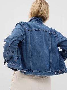 Icon Denim Jacket Petite Size, Stretch Denim, Spring Fashion, Birthday Gift, Denim Jacket, Long Sleeves, Collar, Long Sleeve, Birthday